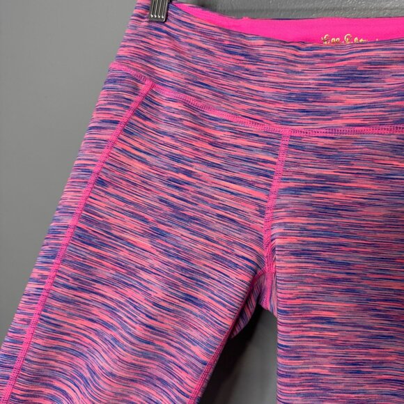 LILLY PULITZER luxletic weekender space dye flamingo pink crop leggings size M - Picture 3 of 7